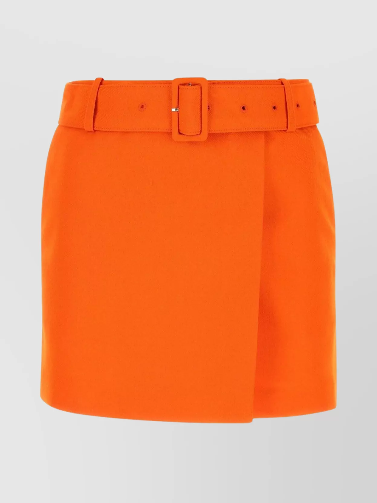 Shop Ami Alexandre Mattiussi Versatile Wool Mini Skirt With Detachable Belt In Orange