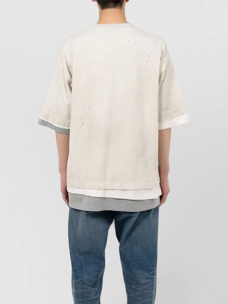 Maison Mihara Yasuhiro Layered Hem T-Shirt Chest Pocket Detail