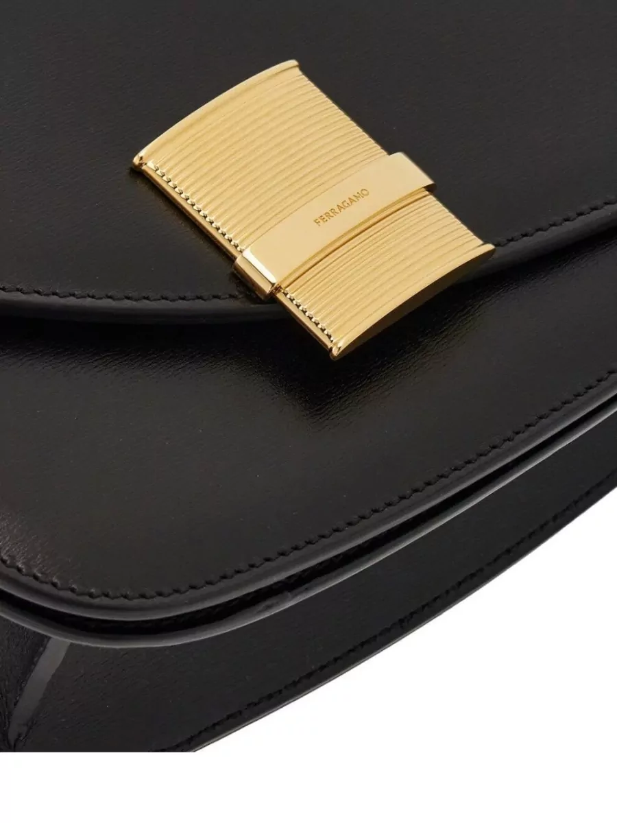 Ferragamo Gancini Leather Shoulder Bag