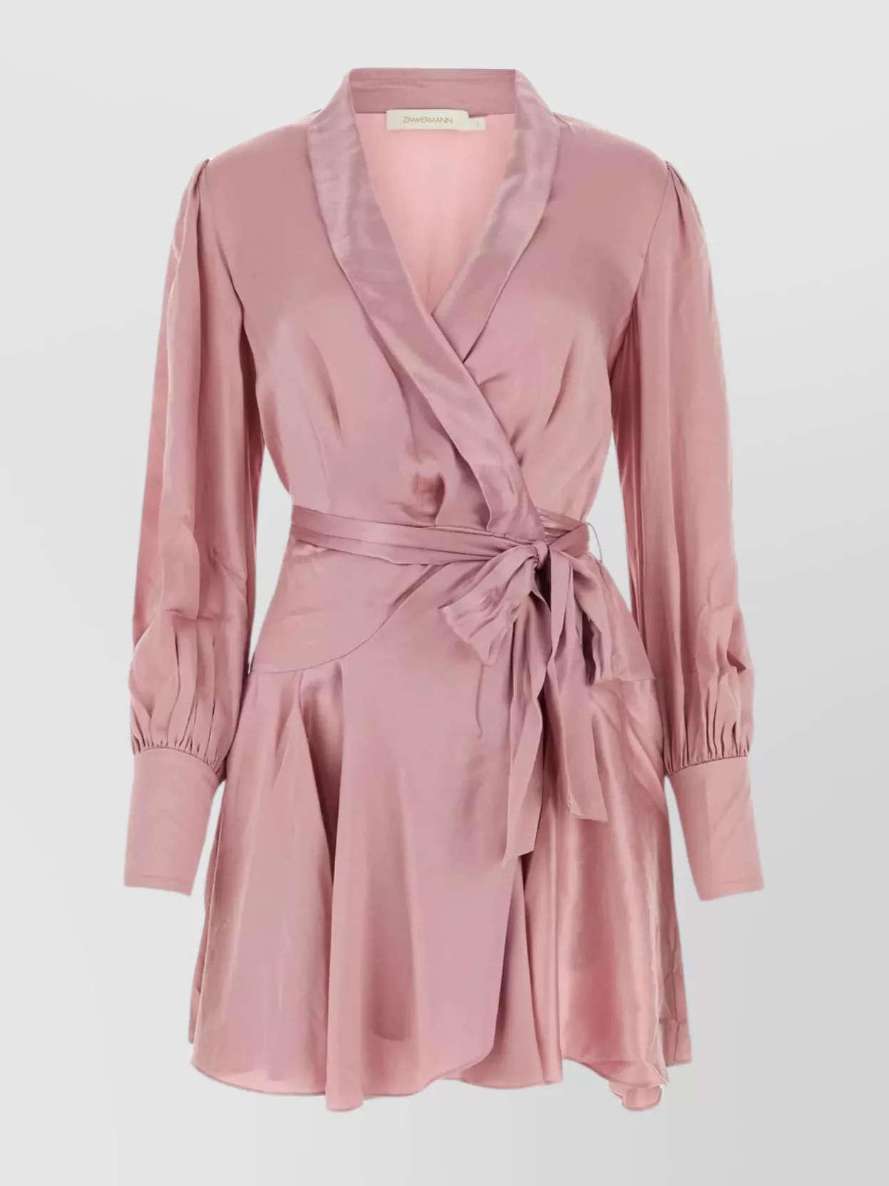 Shop Zimmermann Silk Bishop Sleeve Dress In Pink