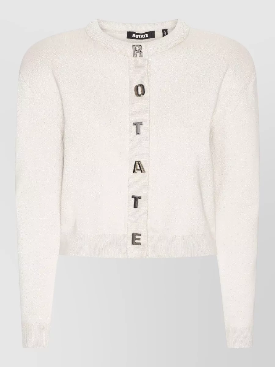 Rotate Birger Christensen Round Neck Cardigan Logo Detail