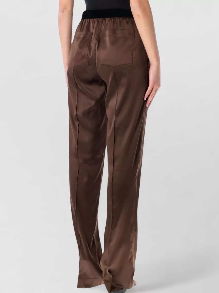 Tom Ford Silk Satin Relaxed Pijama Pants In Brown