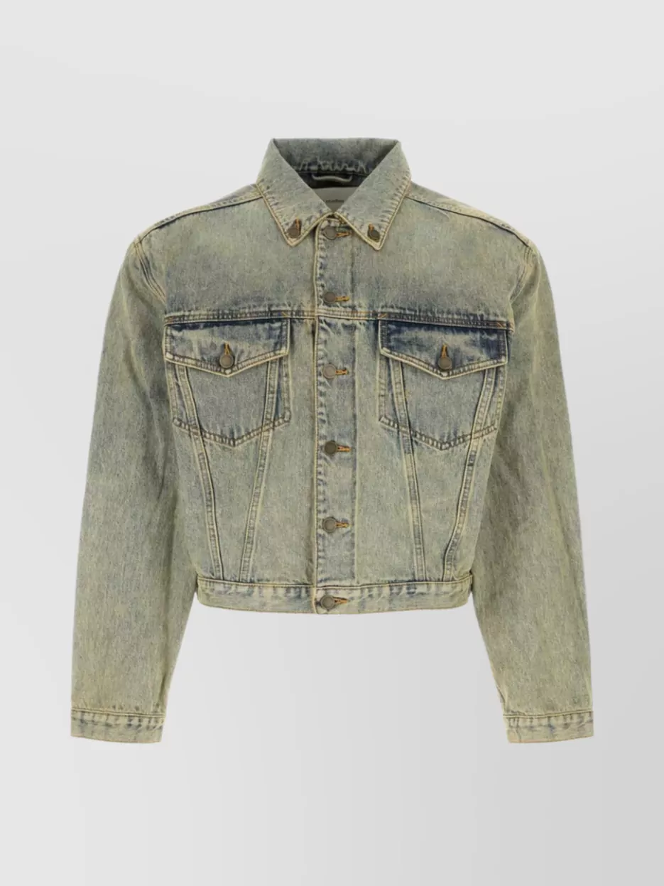 Entire Studios Denim jacket with chest pockets and collar