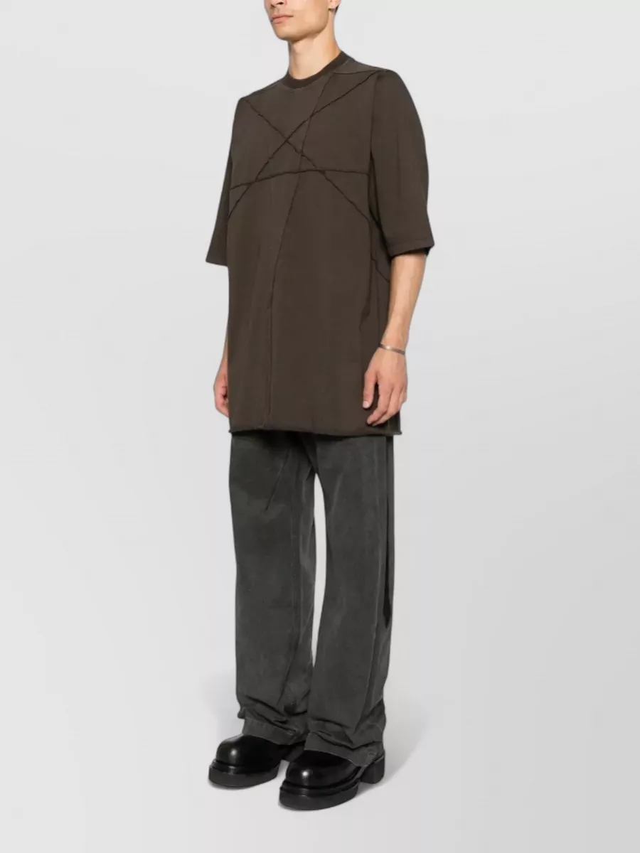 Rick Owens Drkshdw Oversized Three Quarter Sleeve T Shirt