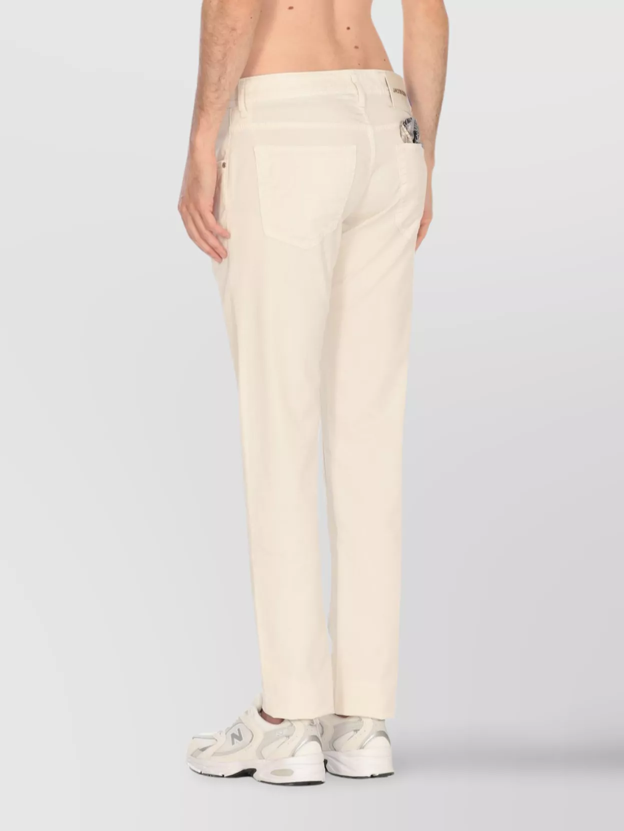Jacob Cohen Straight Cotton Trousers Belt Loops In White