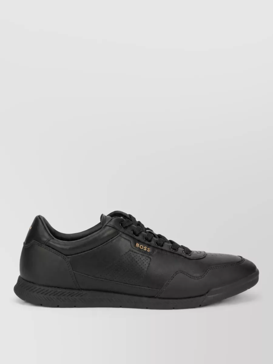 Boss Calfskin Lace-Up Sneakers