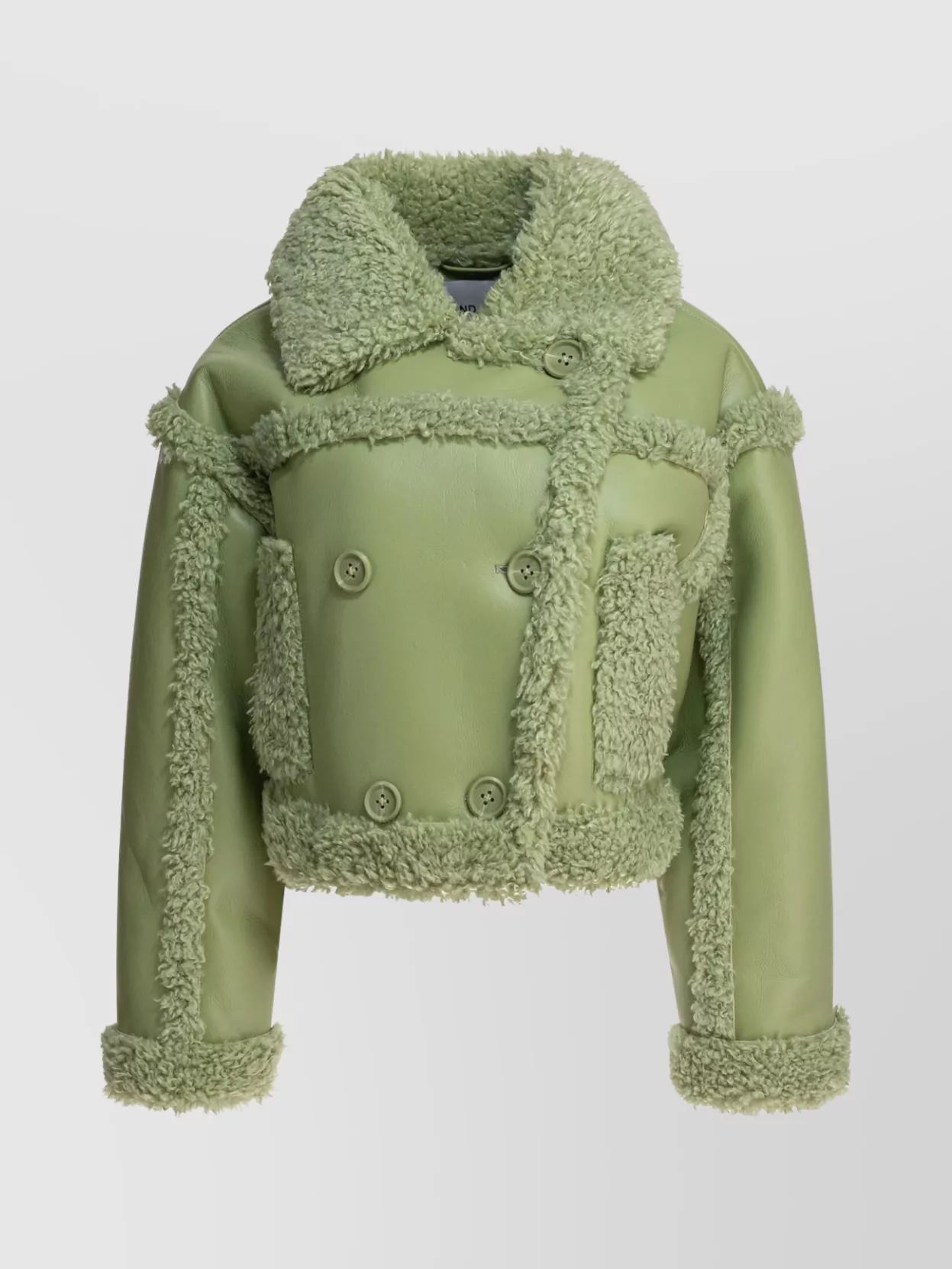 Stand Studio Kristy Cropped Double-Breasted Shearling Jacket