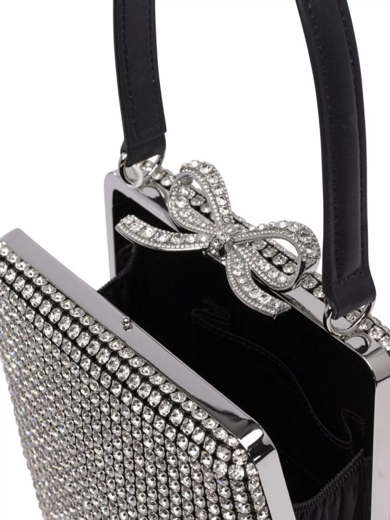 SELF-PORTRAIT BOW AND RHINESTONE TOTE BAG