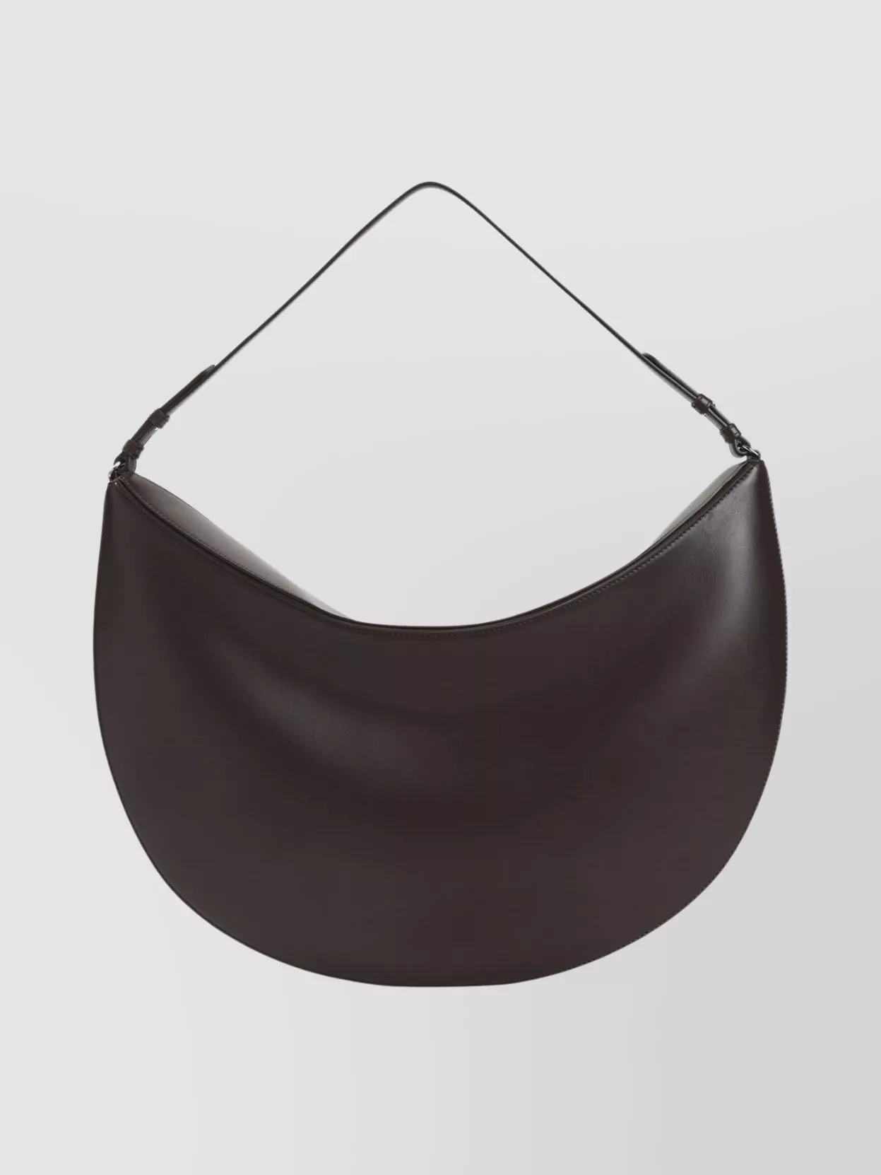 Jacquemus Large Ovalo Calf Leather Hobo Bag In Brown