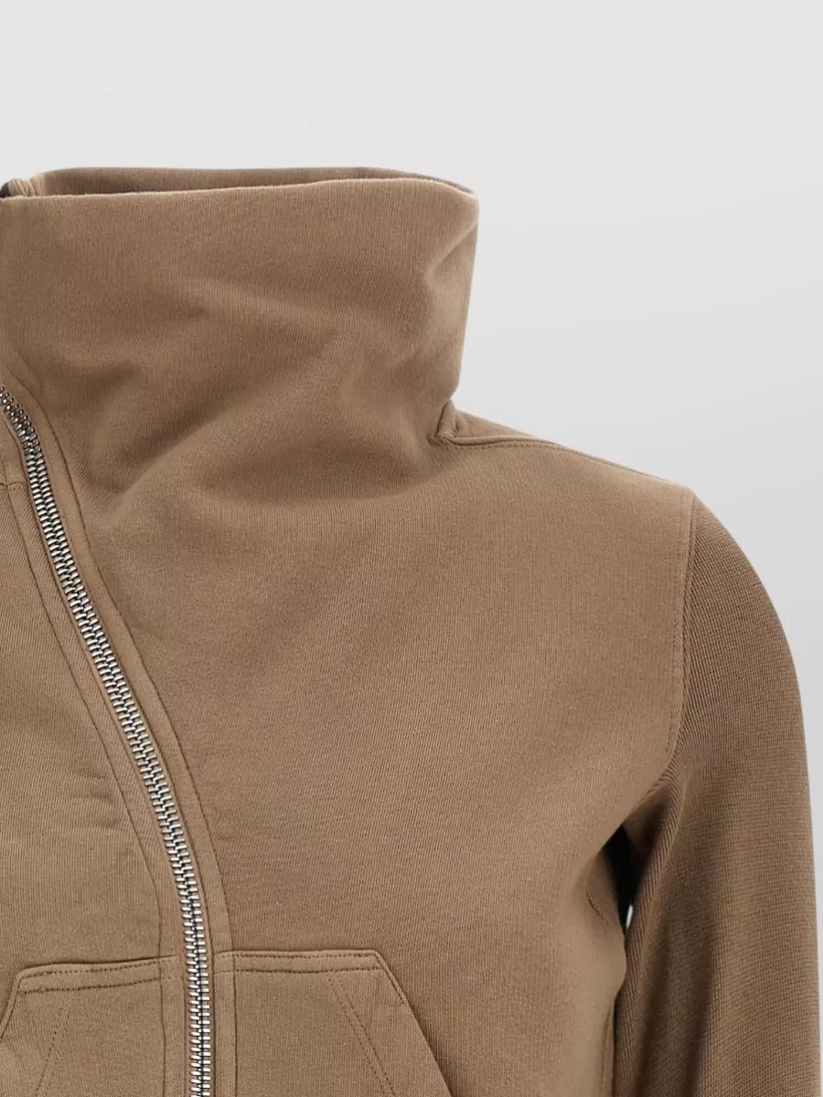 Rick Owens Drkshdw Mountain High Collar Long Sleeve Sweatshirt