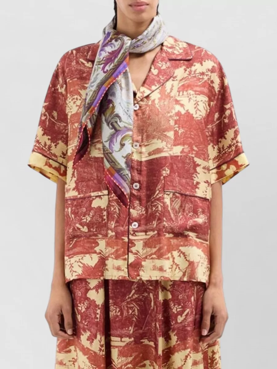 Pierre Louise Mascia Floral-Print Silk Scarf