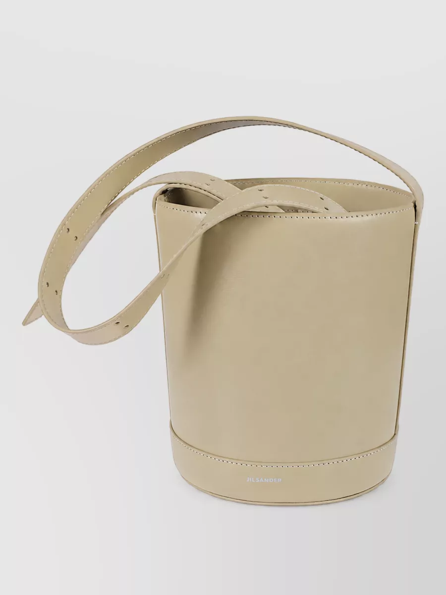 Jil Sander cannolo bucket leather bucket bag