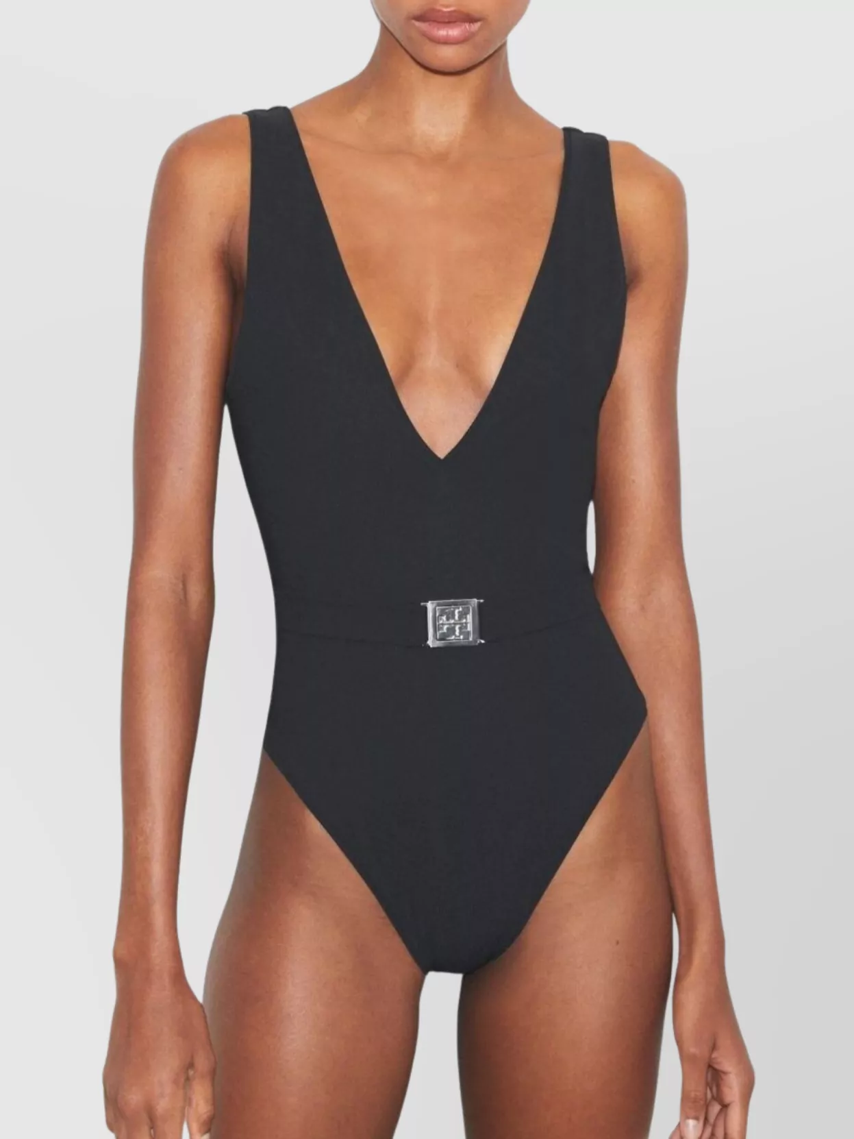 Tory Burch Logo Swimsuit Belted Detail