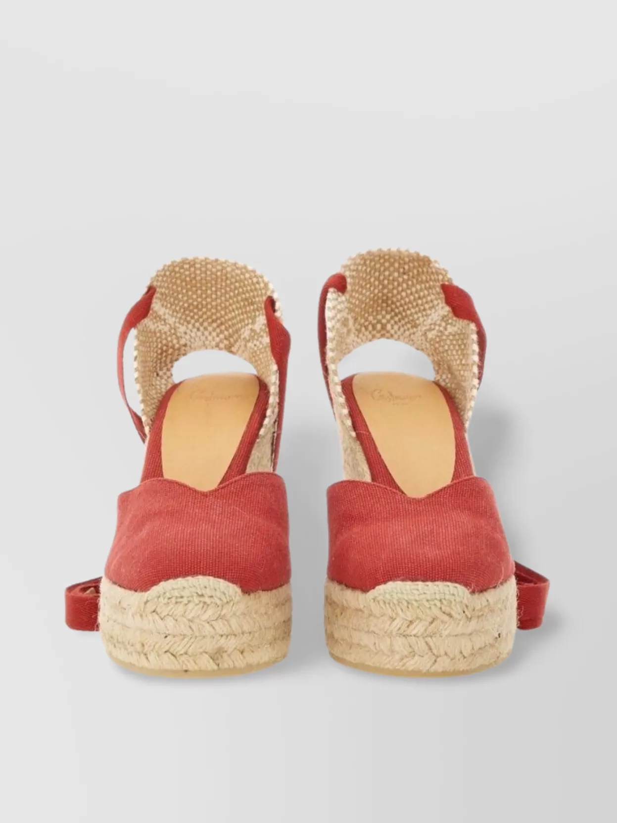 Castaã±er Woven Texture Peep Toe Espadrilles