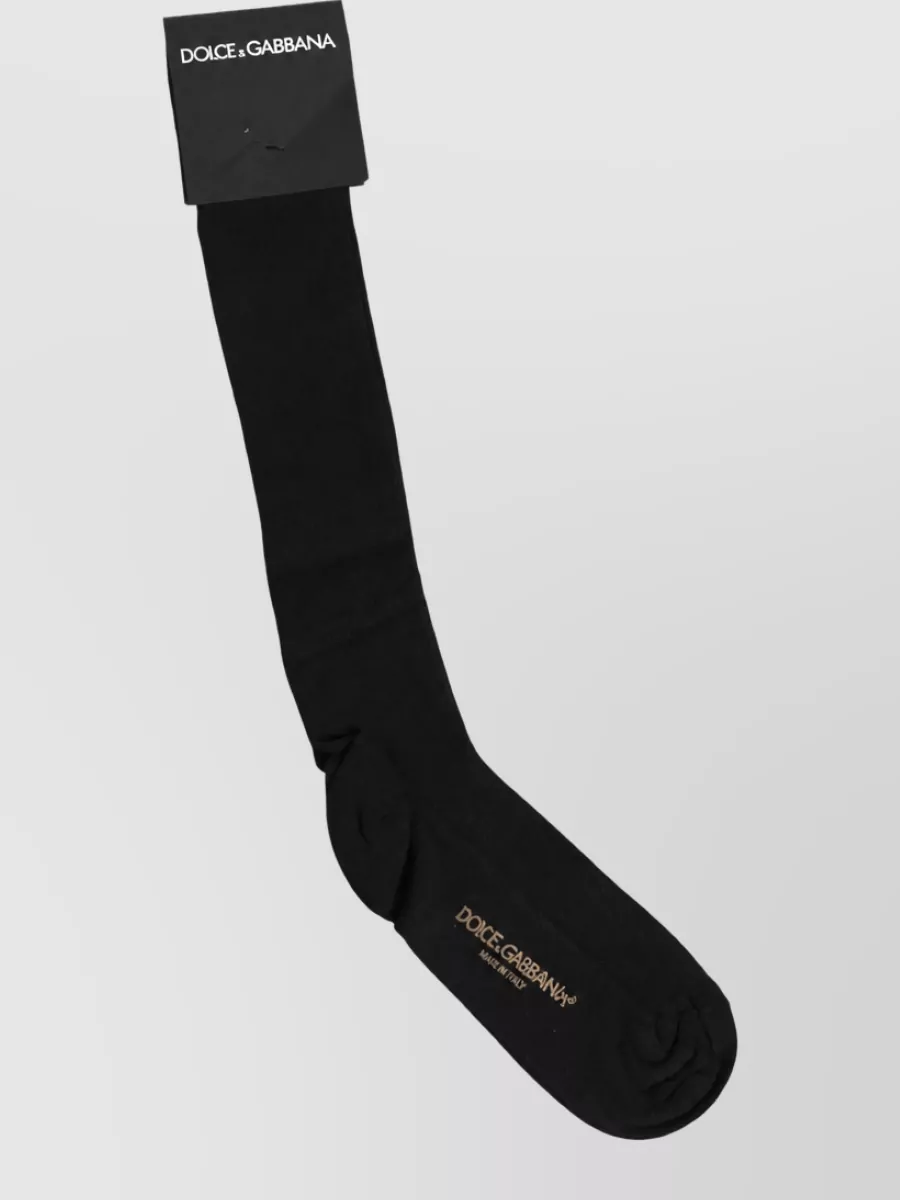 Dolce&Gabbana viscose logo over the calf socks