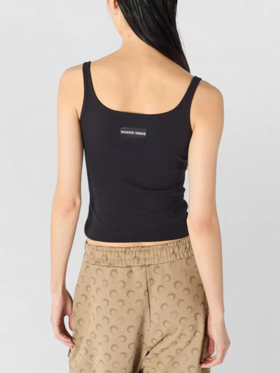 Marine Serre Ribbed Cropped Tank Top