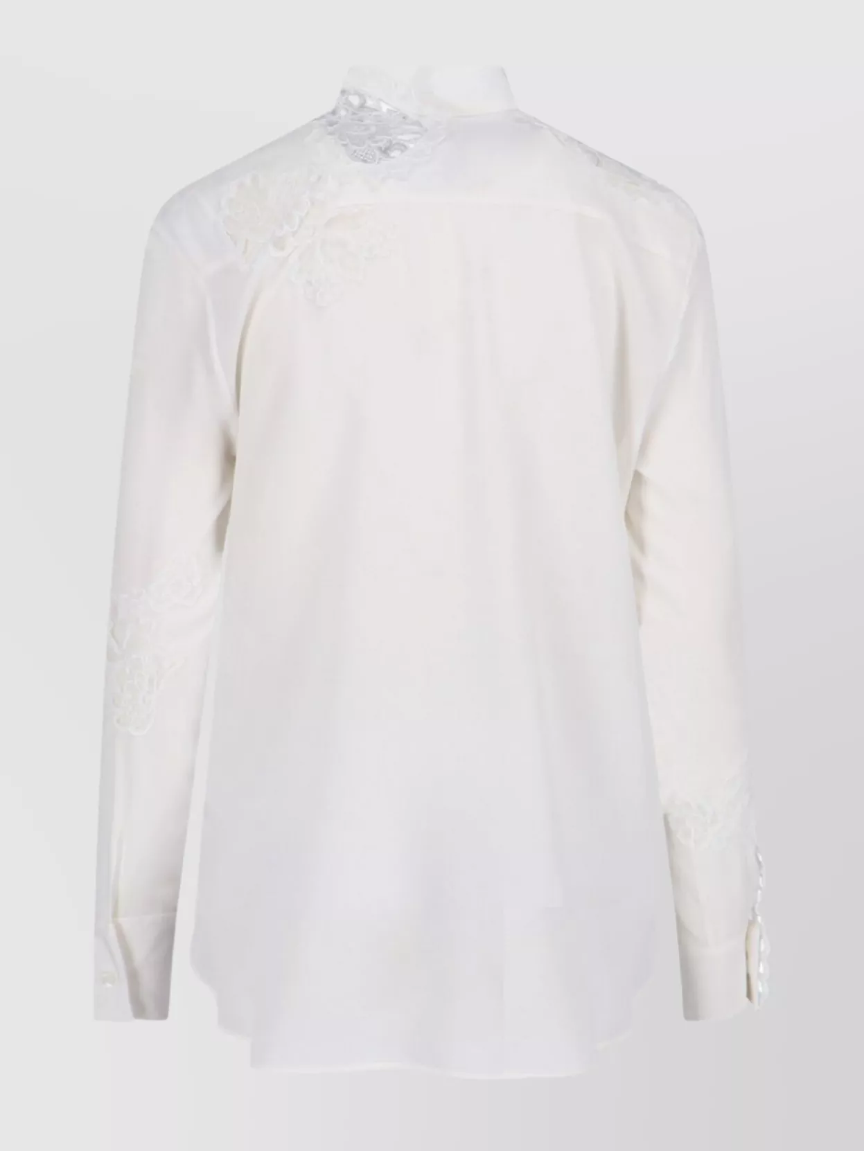 Ermanno Scervino Casual Long Sleeves Embroidered Scalloped Edges