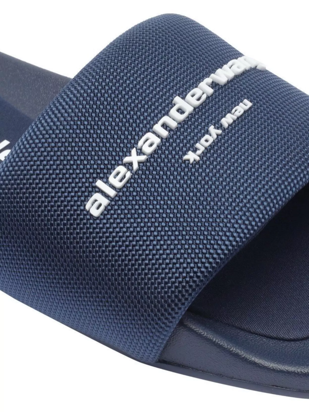Alexander Wang Round Toe Slide Sandals With Flat Sole