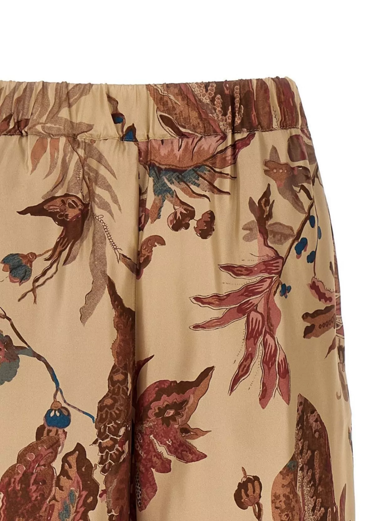Weekend Max Mara Elastic Waistband Wide Leg Floral Print Trousers
