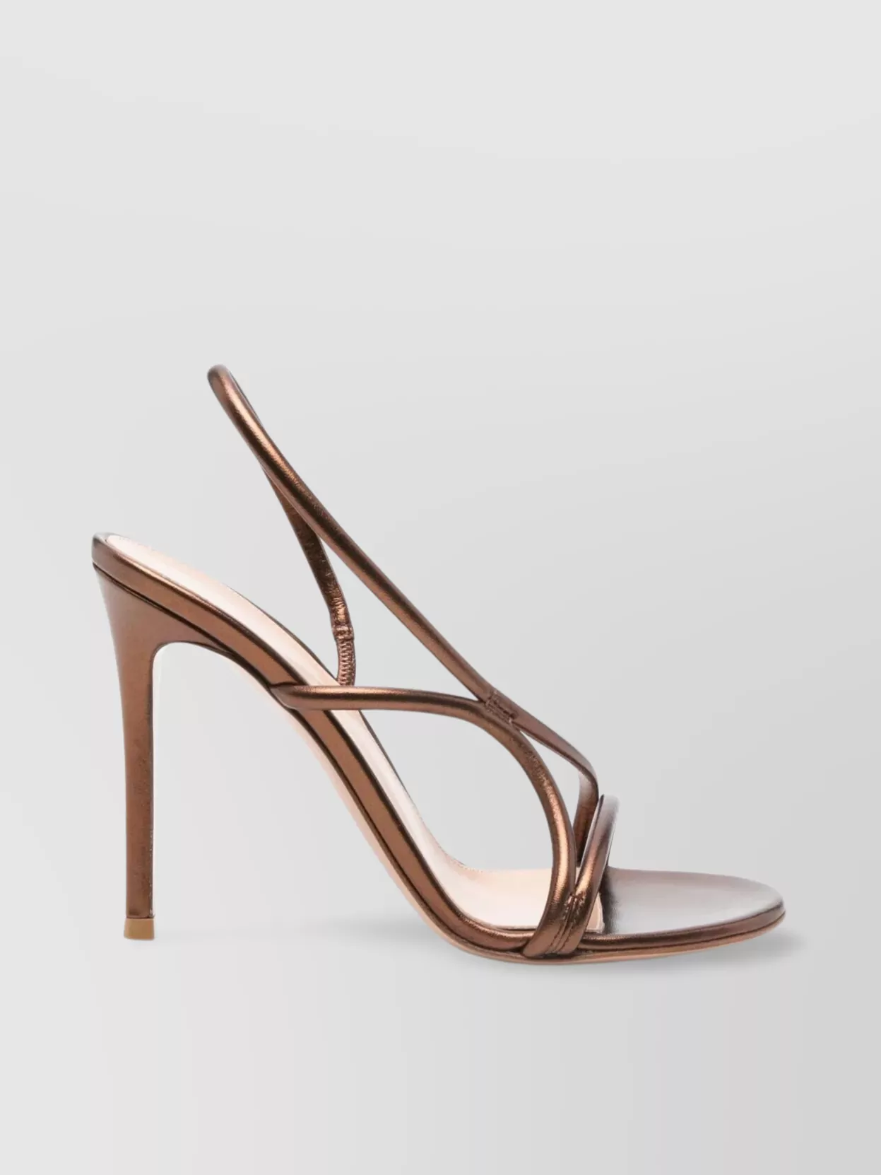 Gianvito Rossi Metallic Strappy Open Toe High Heel Sandal