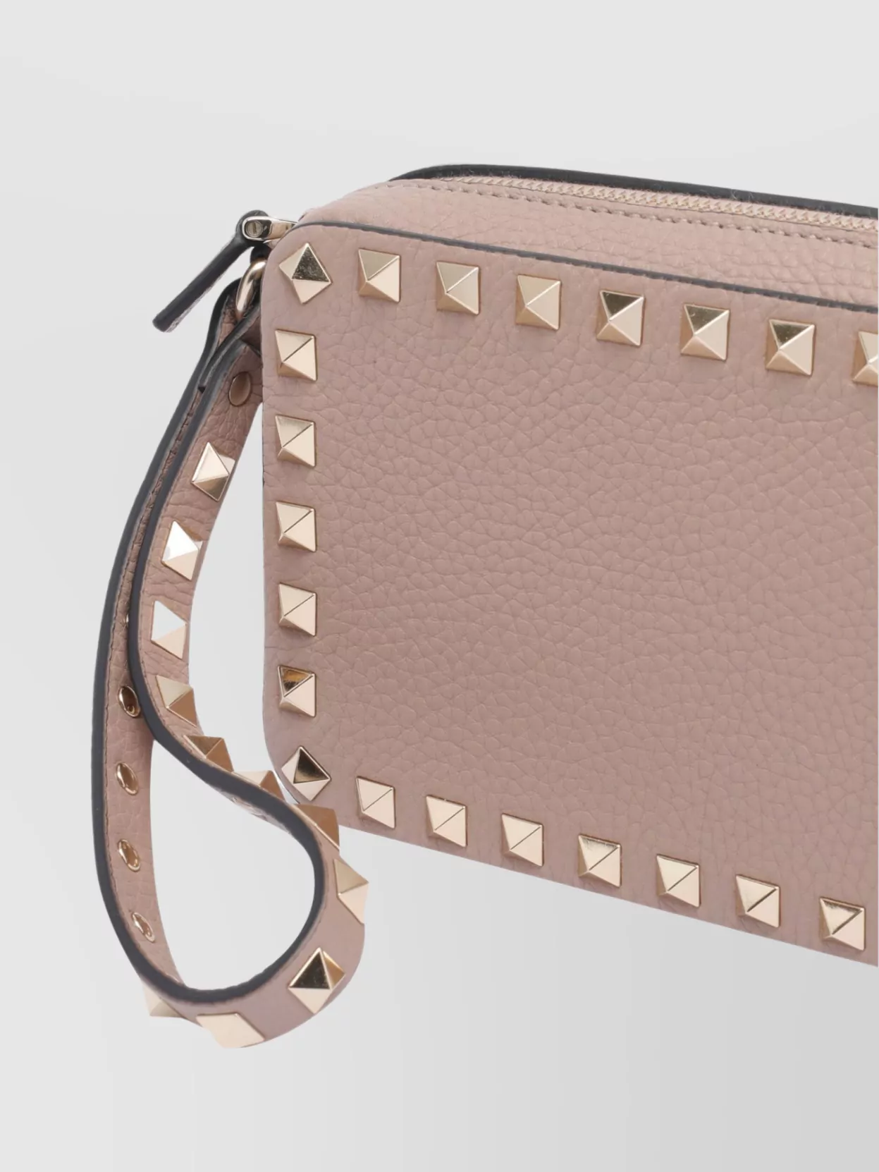 Valentino Garavani Studded Detailing Clutch Bag With Textured Finish