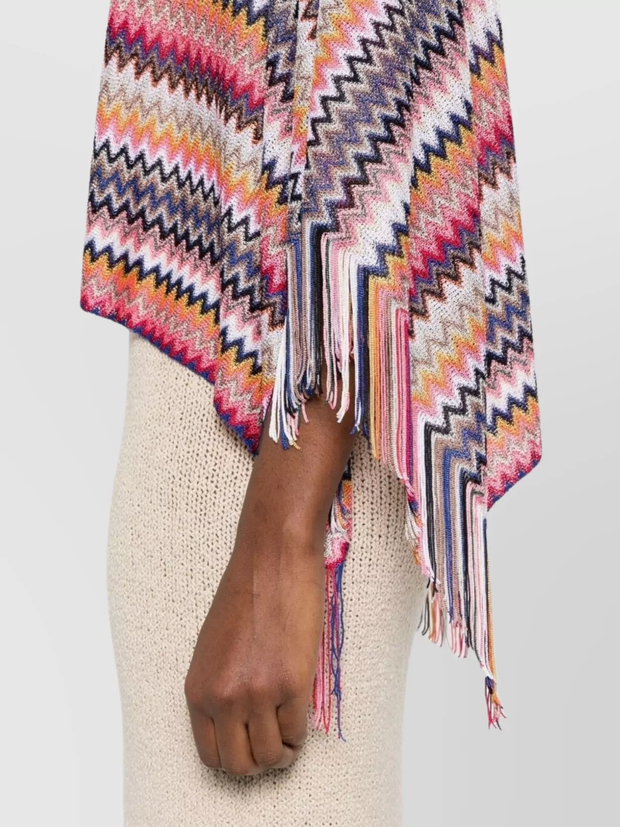 Shop Missoni Viscose Poncho In Pink