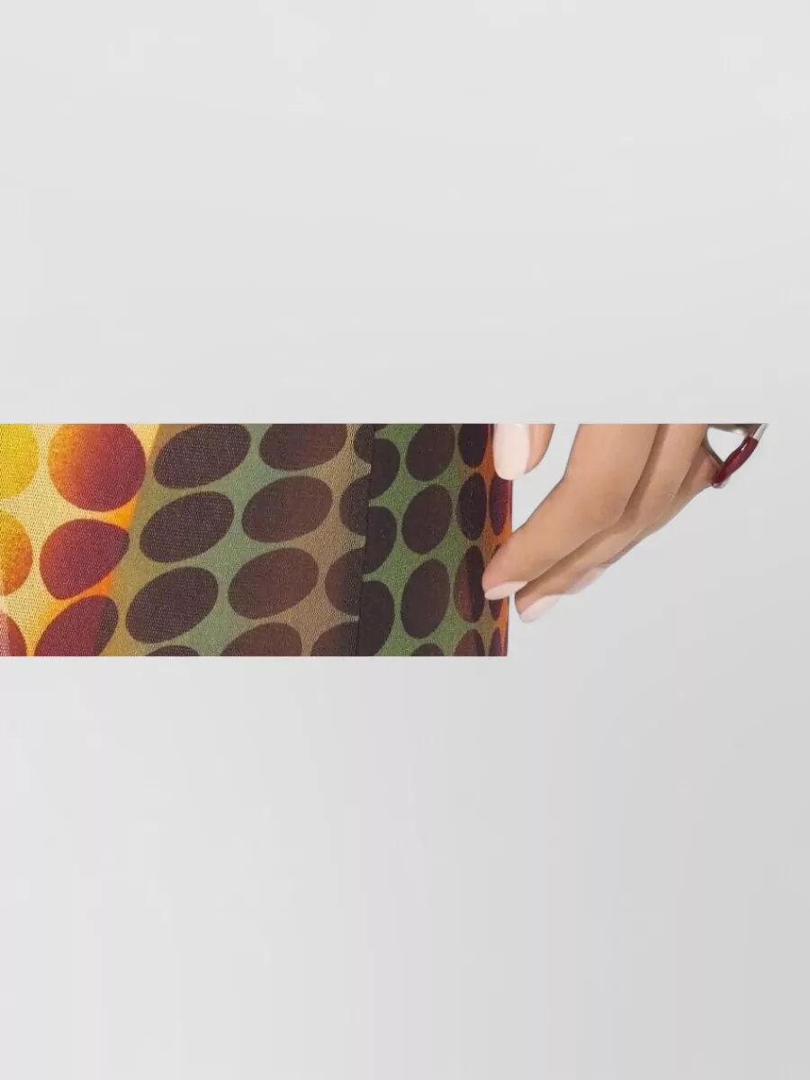 Jean Paul Gaultier Long Dress High Neck Sheer Sleeves