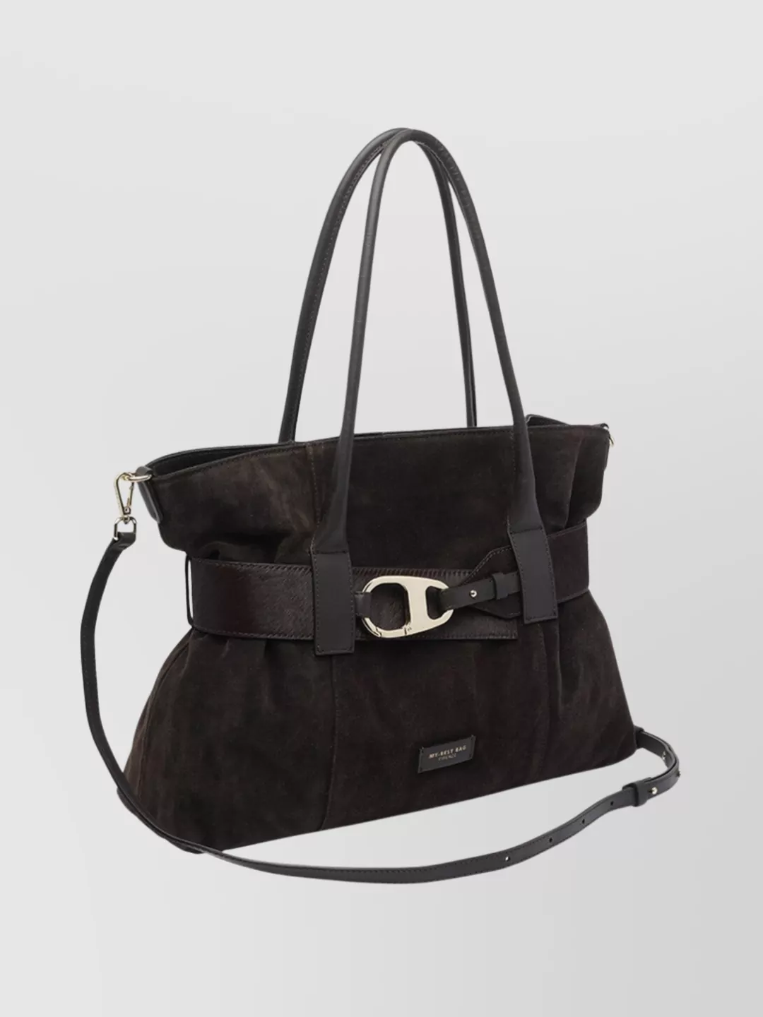 My Best Bag Firenze Double Handle Suede Shoulder Tote Bag
