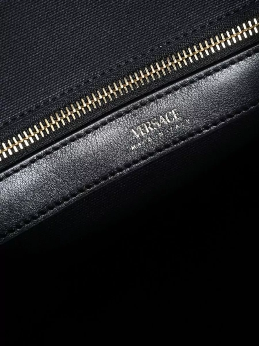 Versace Canvas Leather Tote Bag
