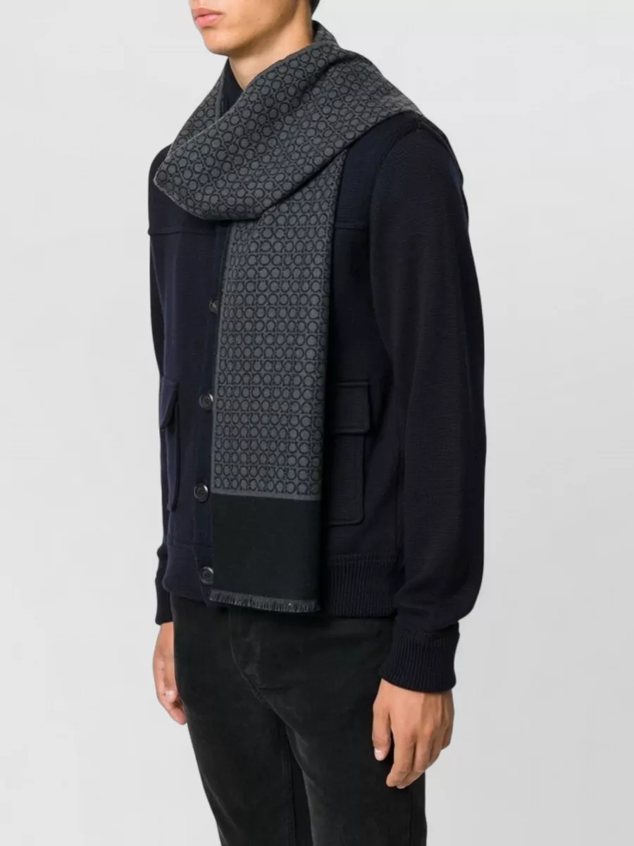 Ferragamo Wool Logo-Pattern Scarf