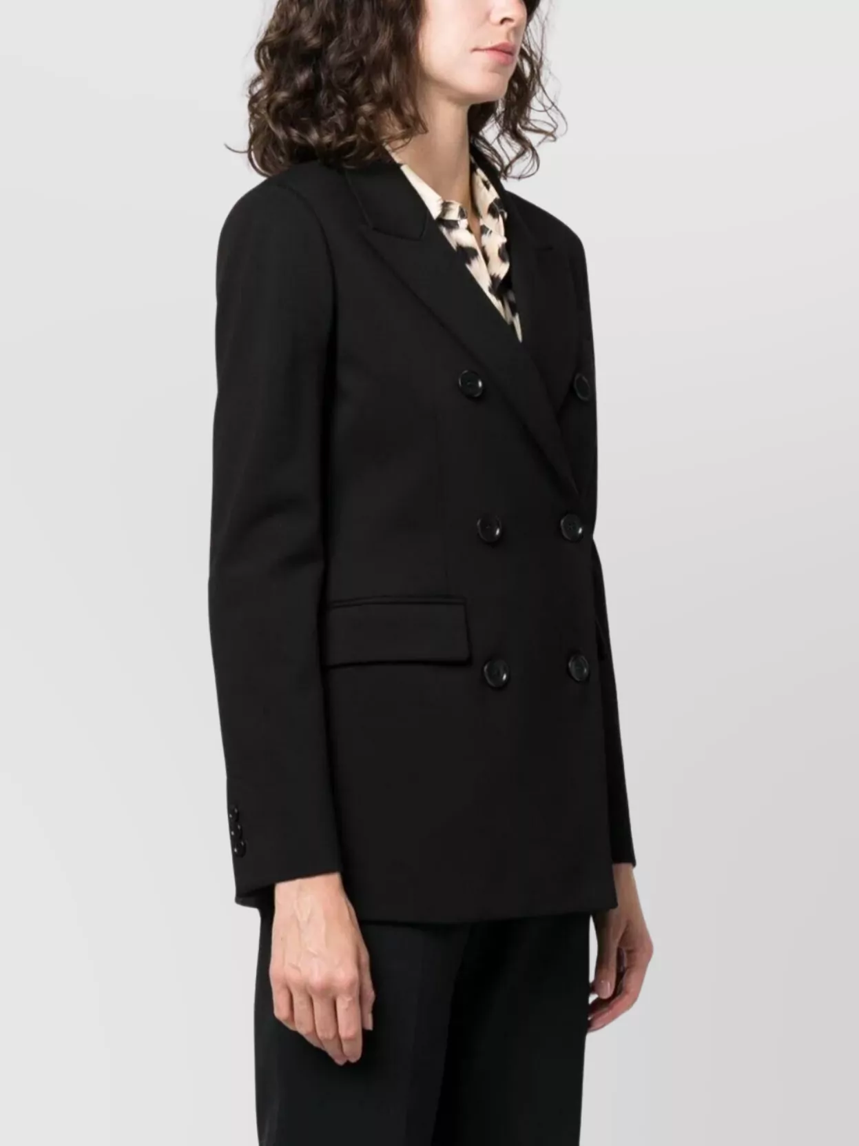 Aspesi Double-Breasted Jacket Notched Lapels