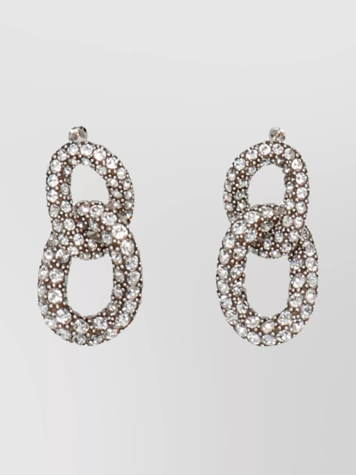 Isabel Marant Crystal-embellished Hoop Earrings In Silber
