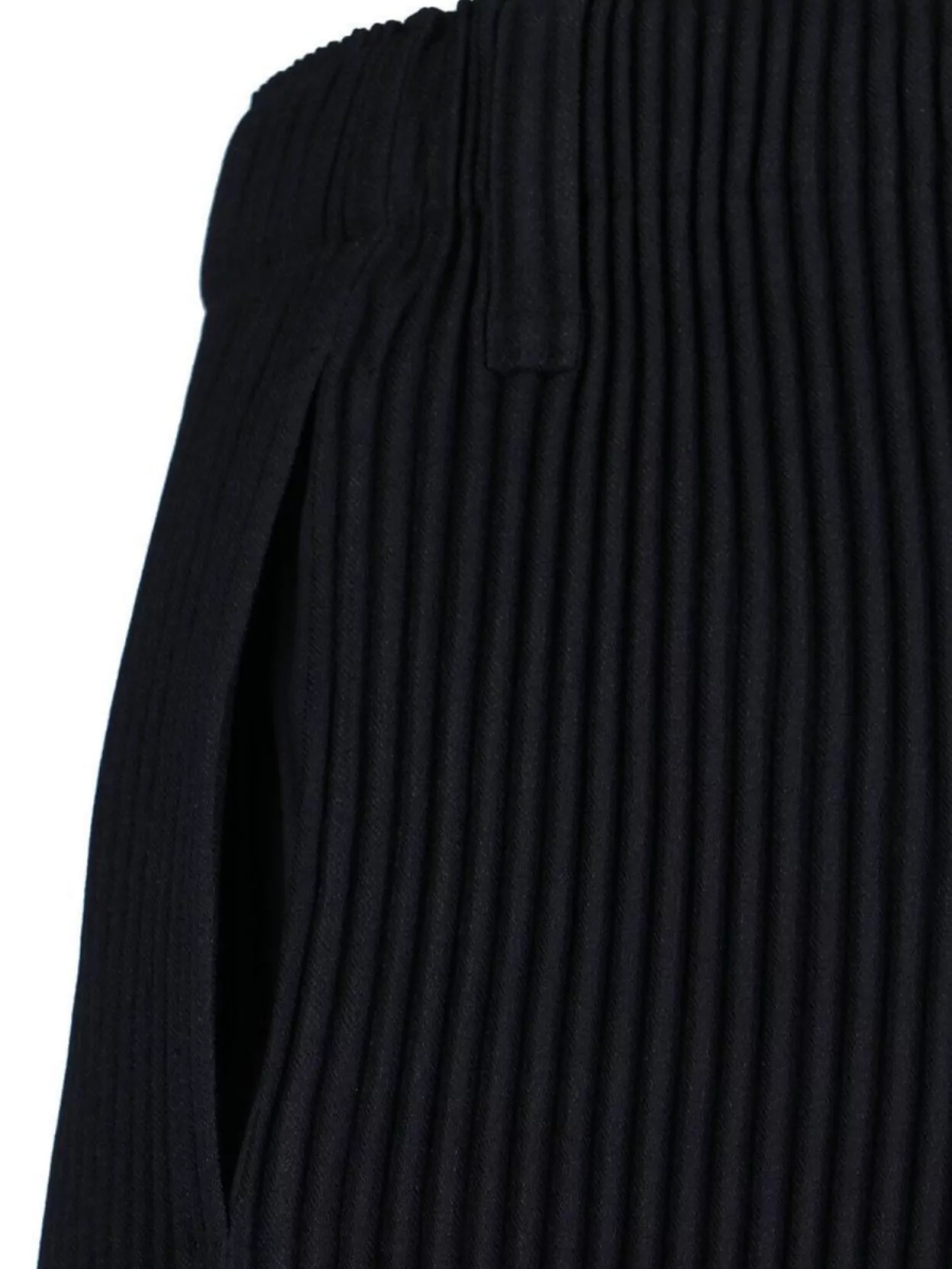 ISSEY MIYAKE STRAIGHT RIBBED TEXTURE TROUSERS WITH BELT LOOPS