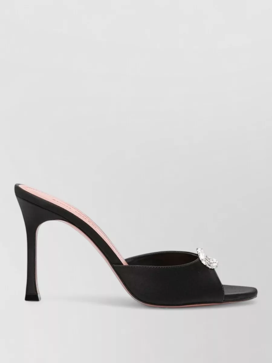 Amina Muaddi Silk Crystal-Embellished Camelia Mule Sandals