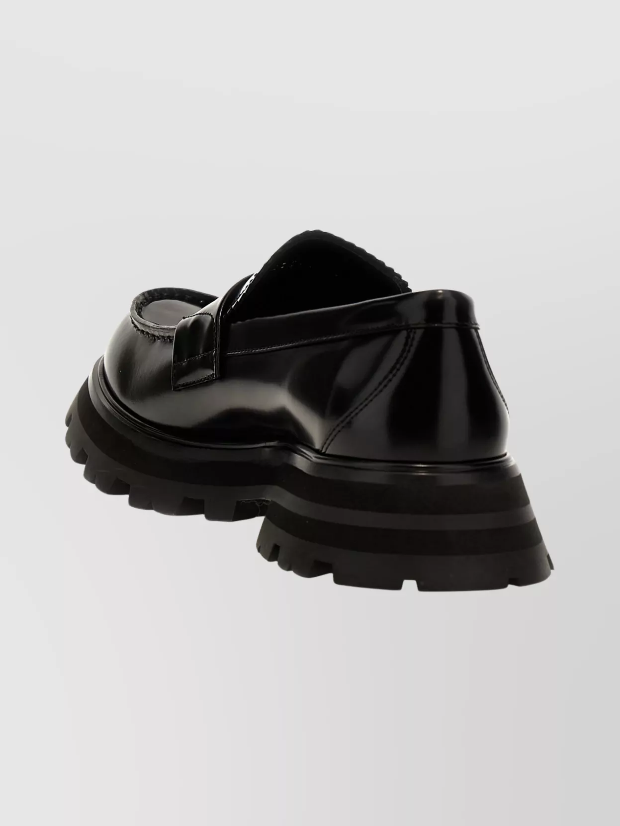 Mc Queen Round Toe Loafers With Chunky Sole And Strap In Black