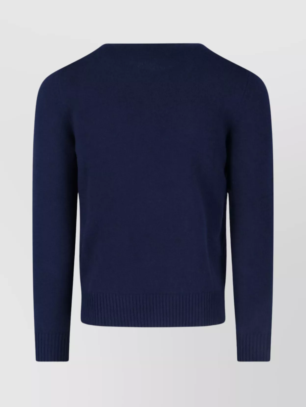 Drumohr Ribbed Crewneck Sweater With Cuffs And Hem In Blue