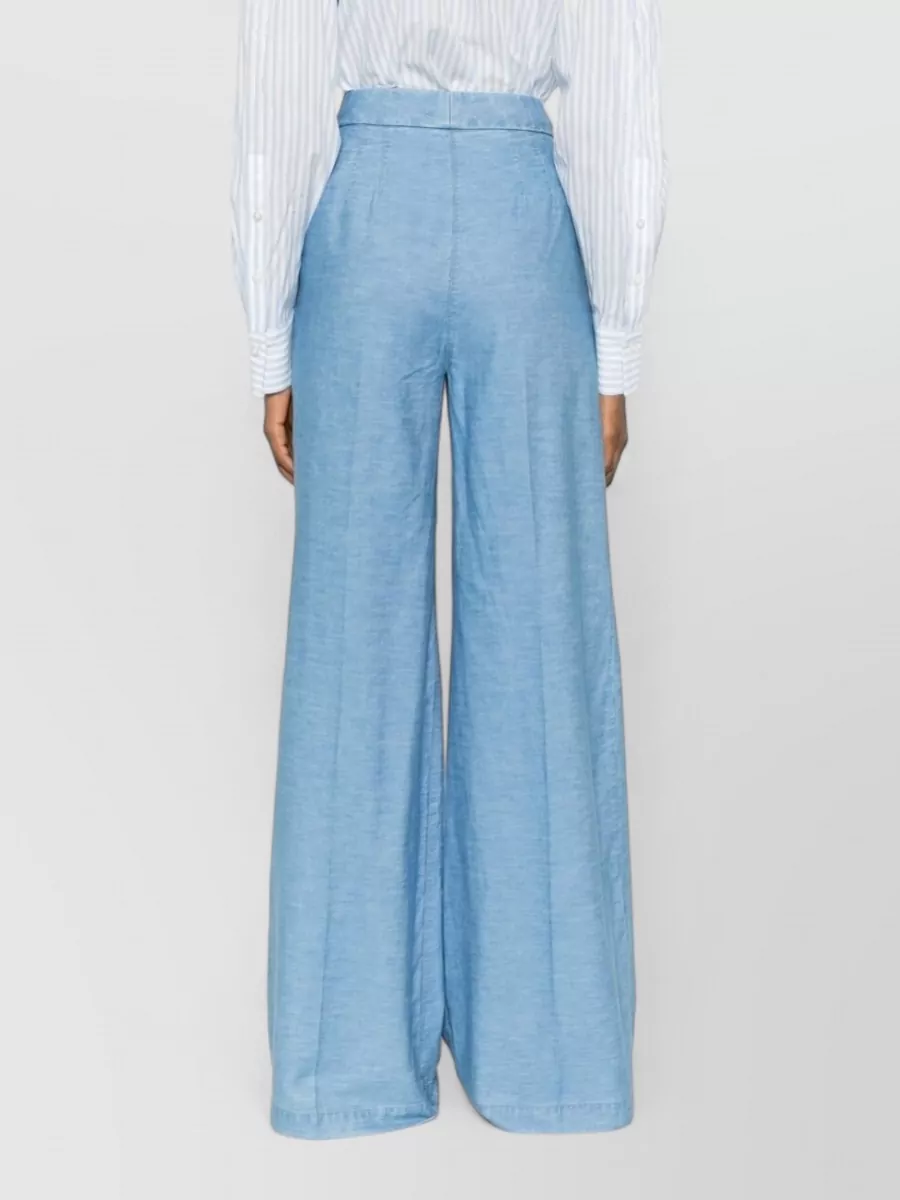 Via Masini 80 High-Rise Pleated Wide-Leg Trousers