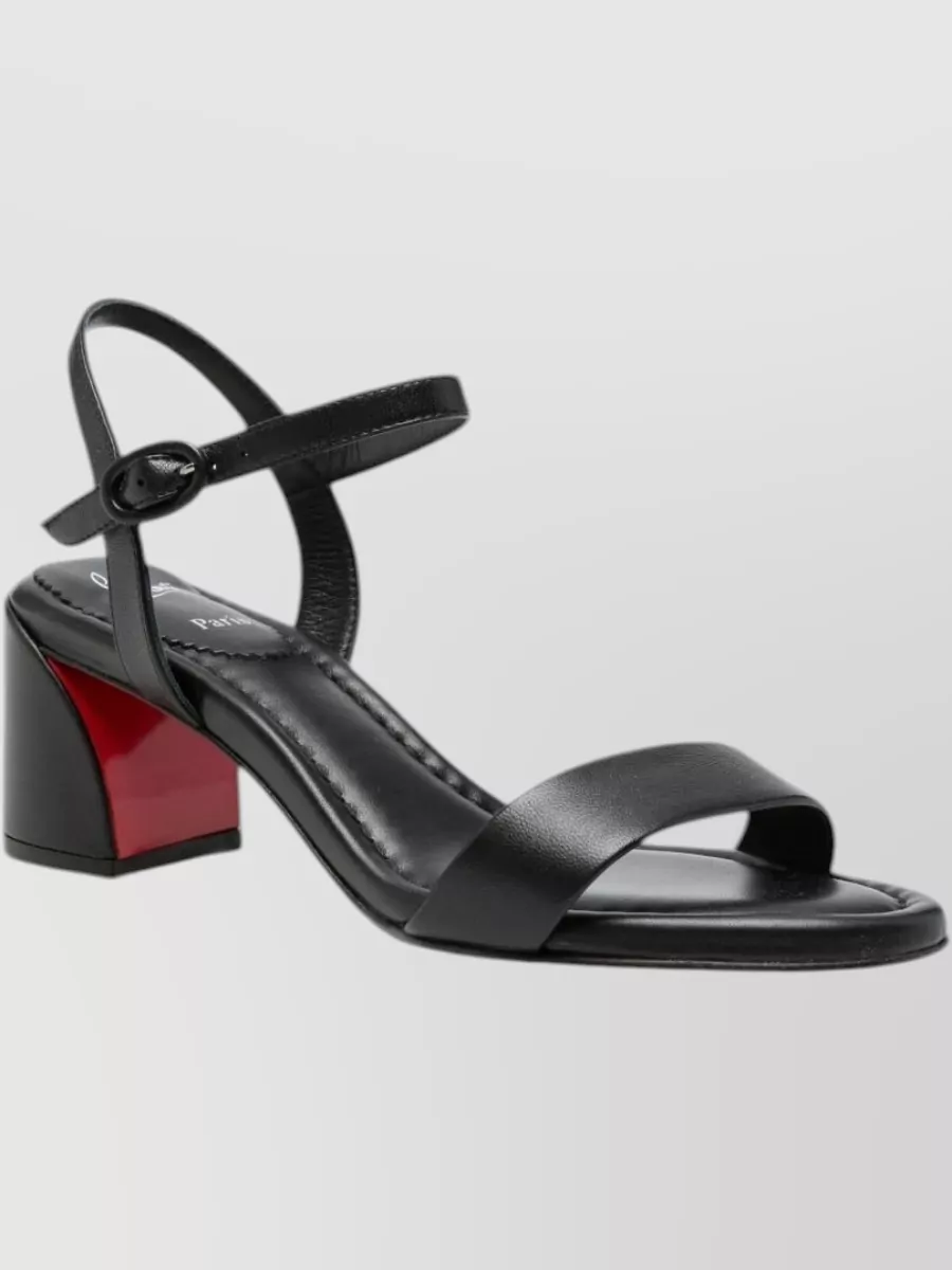 Christian Louboutin Leather Block Heel Sandals