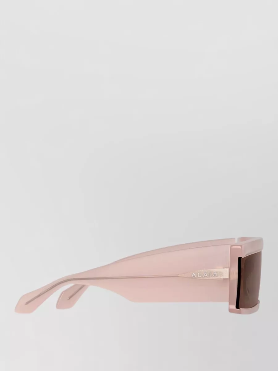 Alaïa Rectangular Mask Sunglasses High Coverage Design In Brown