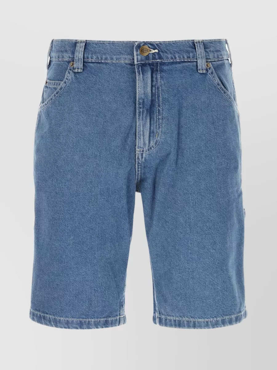 Shop Dickies Cotton Denim Bermuda Shorts In Blue