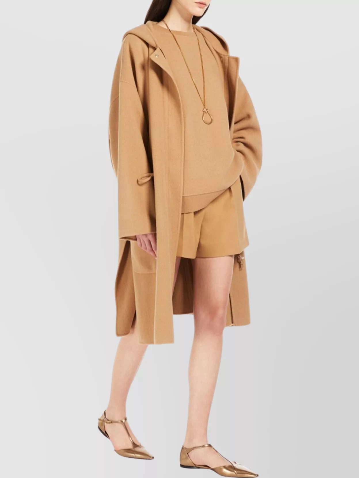 Max Mara Drawstring Waist Hooded Coat