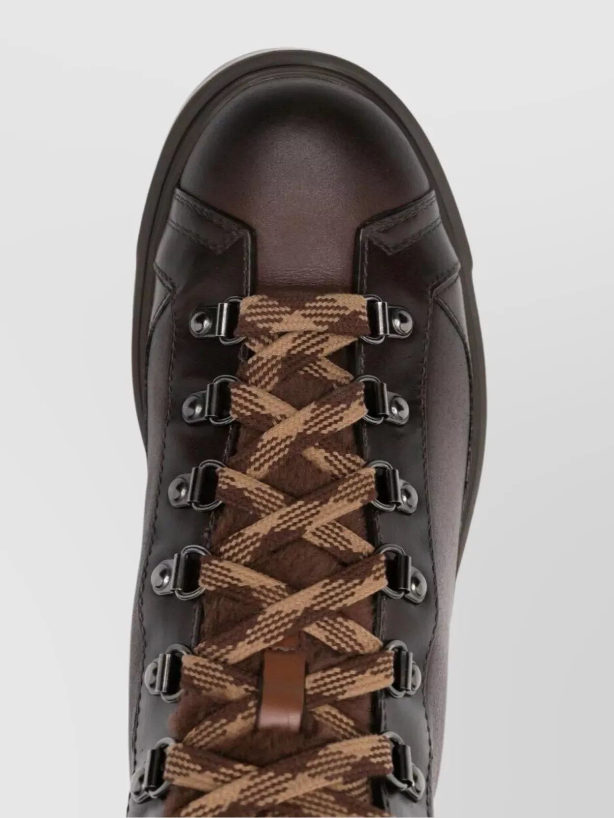 Santoni Ankle Boots With Fur Trim And Metal Eyelets
