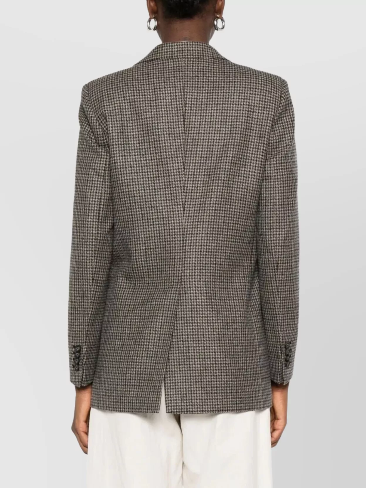 Tagliatore Adrianne Houndstooth Wool Blazer Clothing In Gray