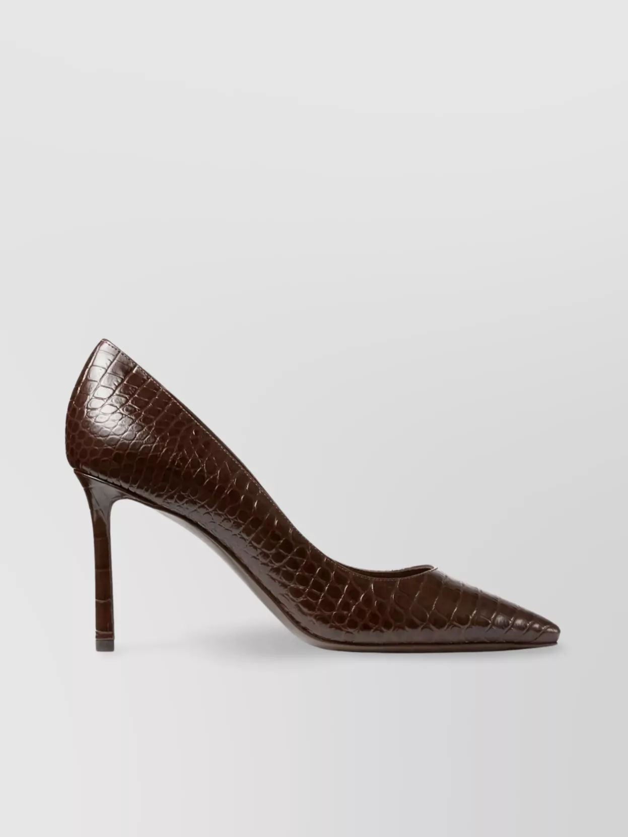 Jimmy Choo Croc Embossed Leather Pointed Toe Pumps