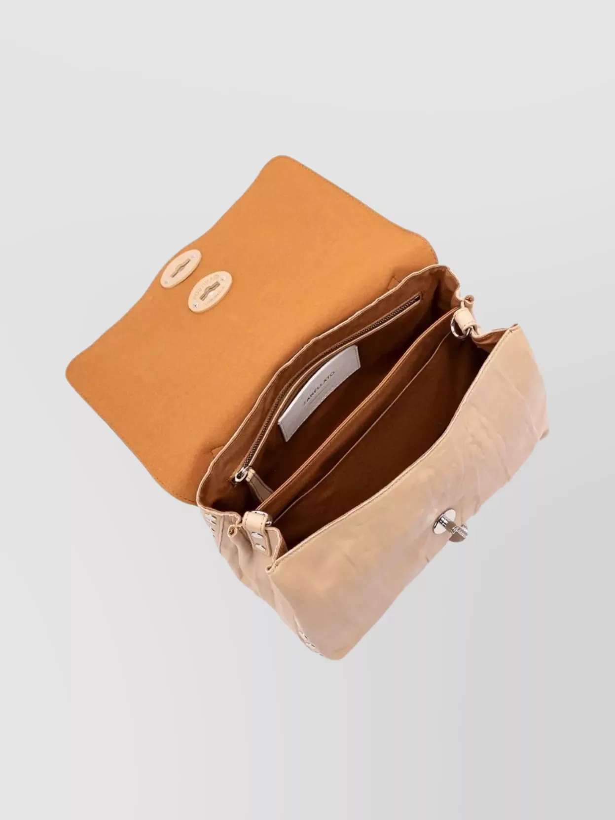 Zanellato Pleated Leather Tote Bag Stud Embellishment