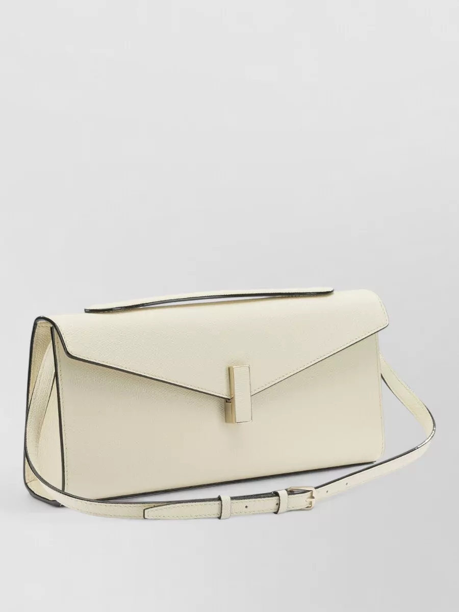 Valextra Isis Clutch Bag Gold Tone Hardware Strap