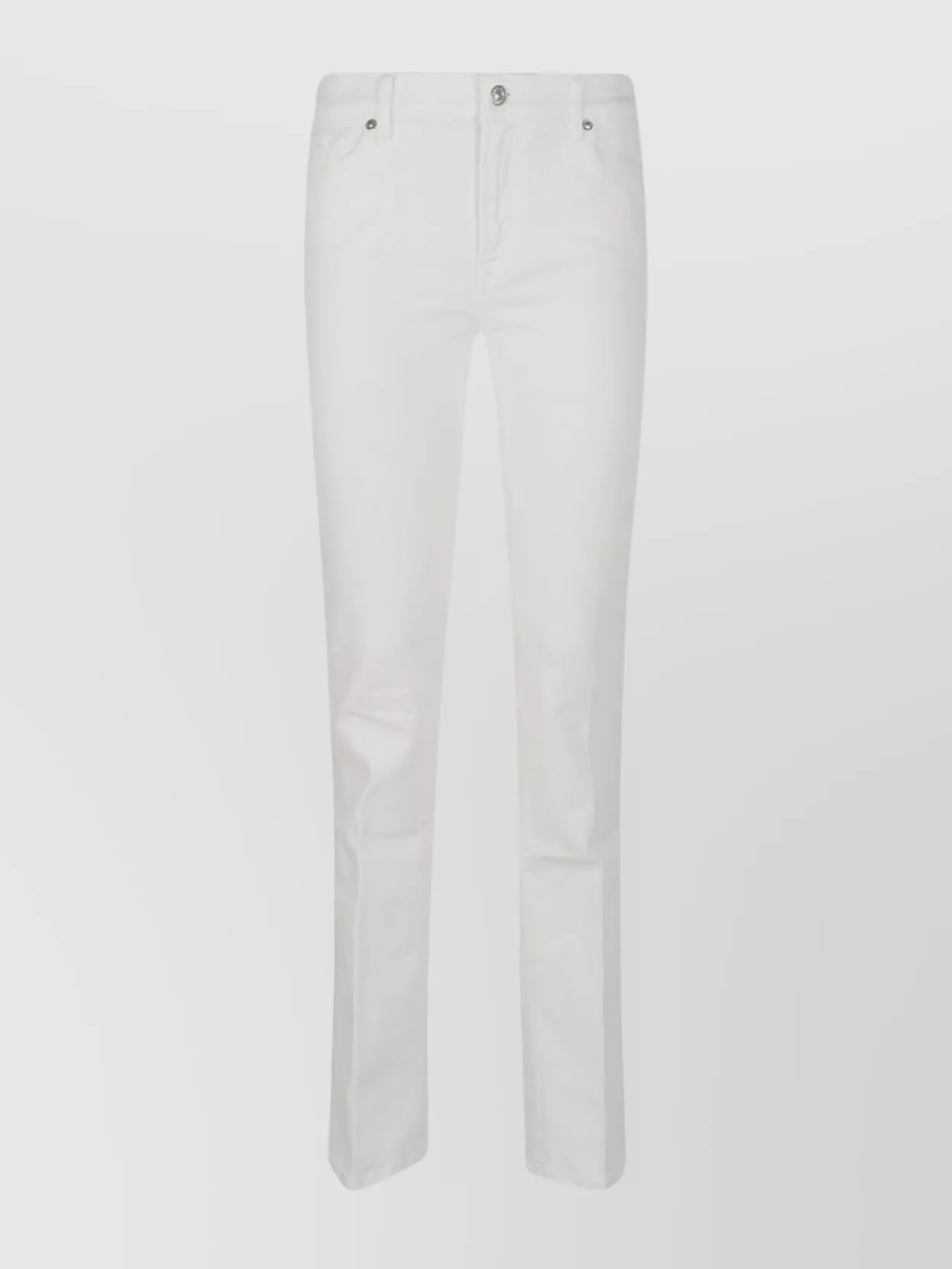 7 For All Mankind Flared Stretch Cotton Trousers With 5 Pockets