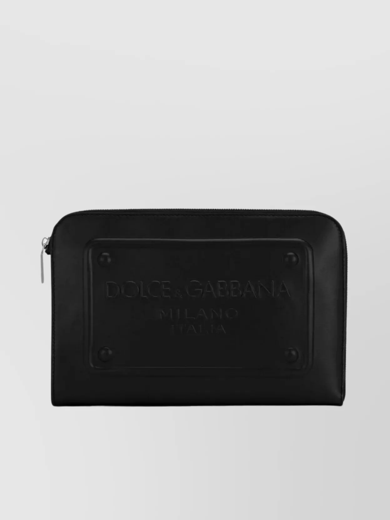 Shop Dolce & Gabbana Compact Logo Embossed Clutch
