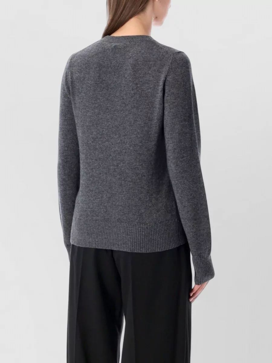 Rhea Costa Cashmere Wool Ribbed Slim-Fit Crewneck Jumper
