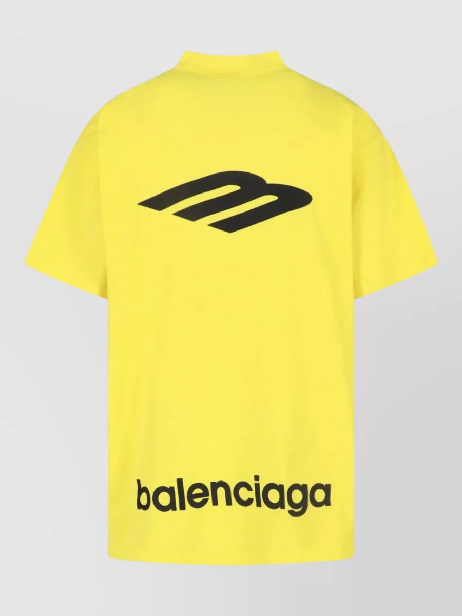 Balenciaga Crew Neck Straight Cut T Shirt Short Sleeves